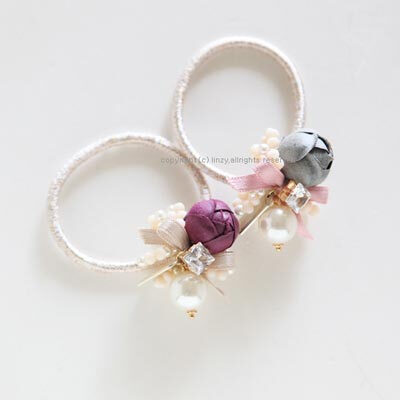 韩国进口饰品发饰满88花苞珍珠发圈珠珠方钻发绳头绳