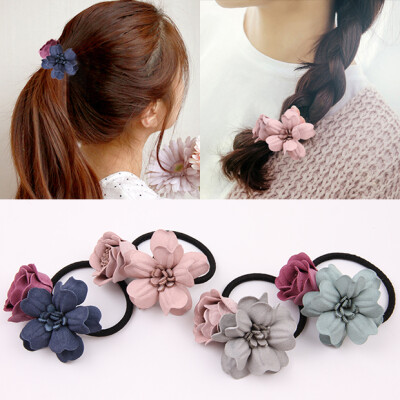 韩过甜美气质发饰发绳发圈玫瑰花朵头饰扎头发橡皮筋头绳头花