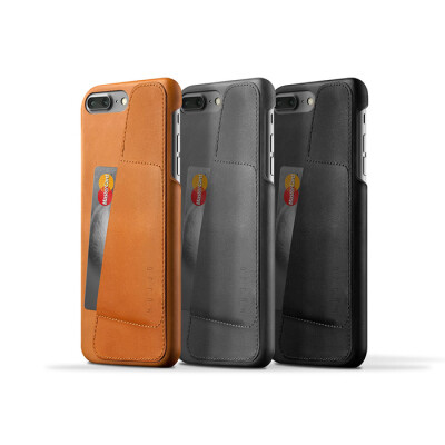 Mujjo苹果iPhone 7Plus手机壳创意简约防摔保护套真皮带钱夹卡包