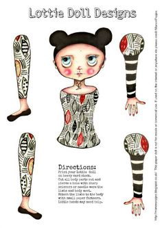Paper doll DIY kit, paper puppet and free downloadable craft paper