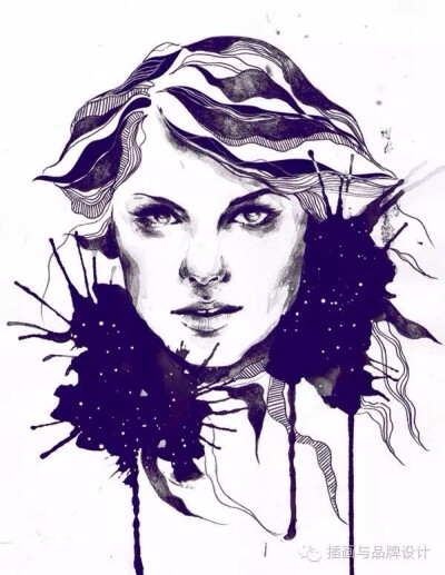 插画 黑白画 壁纸