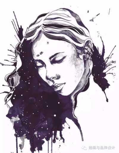 插画 黑白画 壁纸