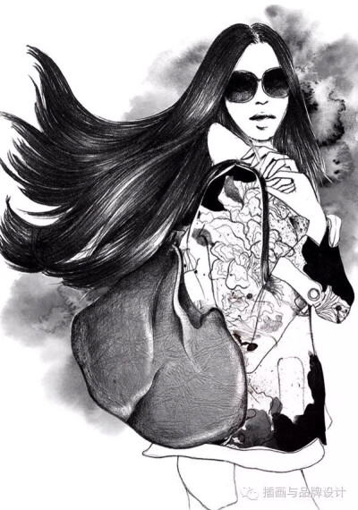 插画 黑白画 壁纸