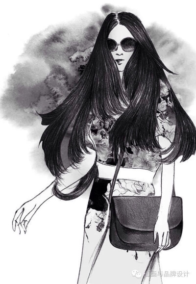 插画 黑白画 壁纸