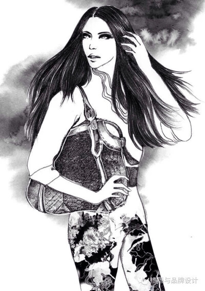 插画 黑白画 壁纸