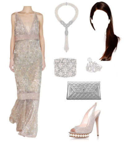 Chanel gown jewels clutch、Nicholas Kirkwood pumps