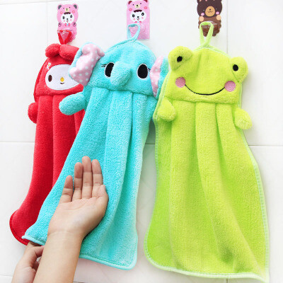 3条装 擦手巾 厨房卫生间擦手巾挂式 吸水可爱手巾擦手布擦手毛巾