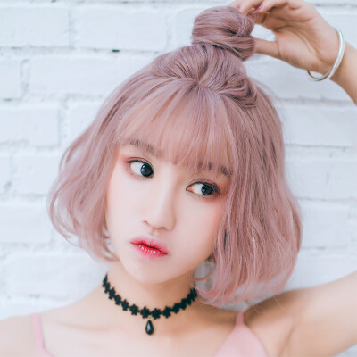 佰美坊假发女短发bobo头韩国短卷发空气刘海自然逼真丸子梨花头套