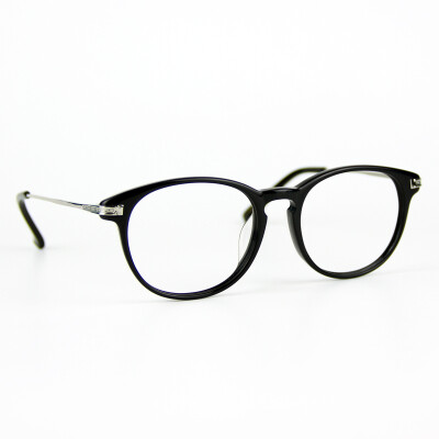 复古手工眼镜框板材金属细腿圆框可配近视眼镜架文艺男女豹纹潮款