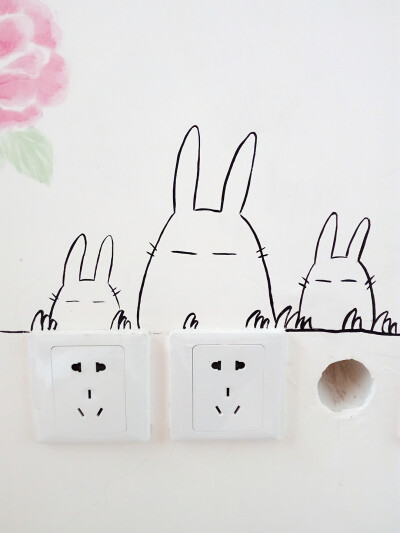 昨天把家里的开关插座给画了，感觉自己也变得萌萌哒