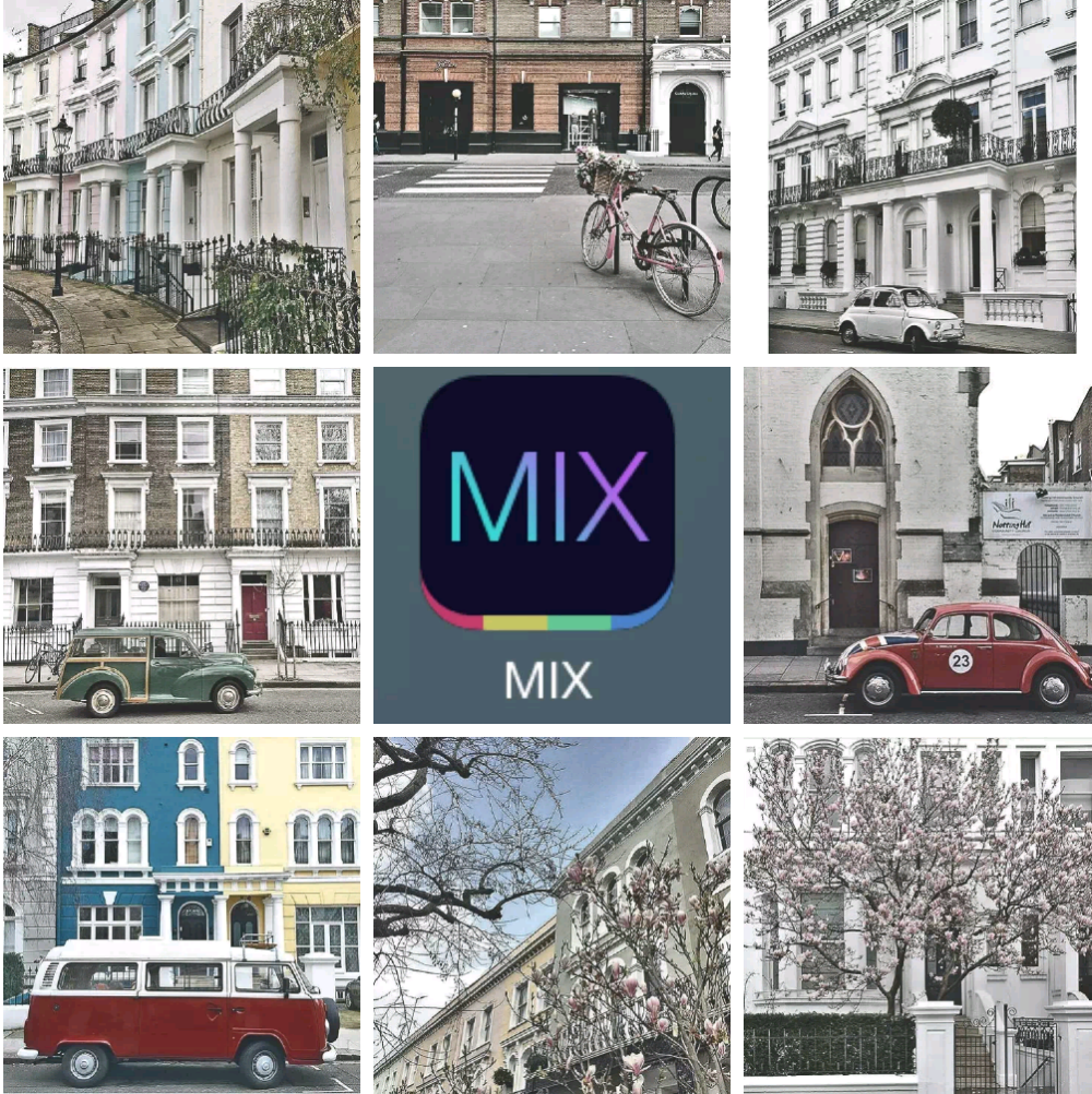 『MIX 街头』
调色步骤：效果▷HDR▷H1▷调节▷对比度-100▷饱和度-30▷锐化+50