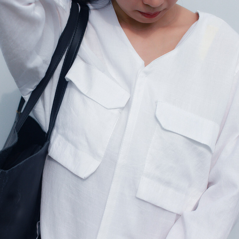 木瓜出品Winter1 秋冬极简双兜白衬衫 必入款！