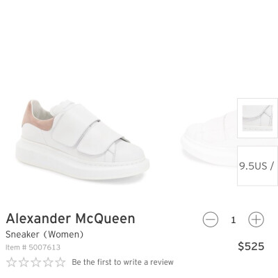 Alexander Mcqueen 白色粉尾sneaker