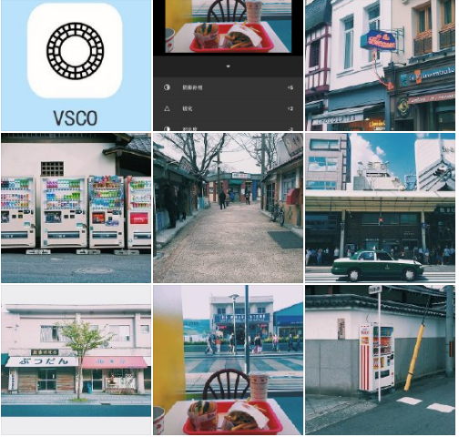 VSCO <复古街道> 步骤：滤镜C1+12色温-2对比度-2锐化+2阴影补偿+5详见图2