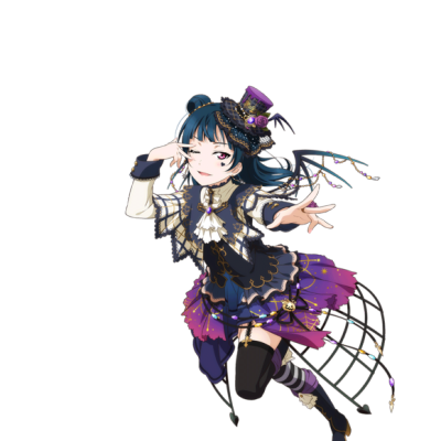 aqours 水团 lovelivesunshine 人物 立绘 服装 sif 手游 ssr 卡牌 万圣节 哥特 萝莉 可爱 洋装 洋服 津岛善子 夜羽 