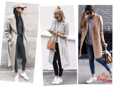 长大衣➕小白鞋