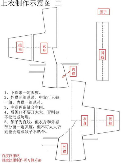 普通上衣，可用于交领上襦、中衣制作参考2