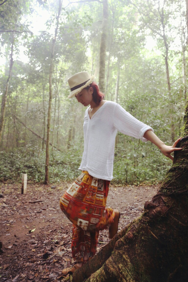 Trekking in Mountain Rinjani. Guess what I found in this deep deep forest?