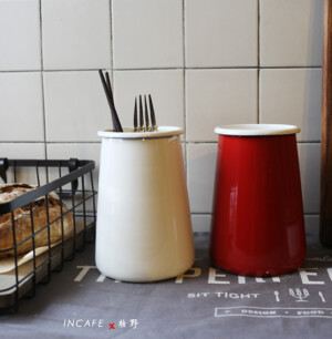 INCAFE |食用级搪瓷筷子筒 日单搪瓷厨房筷子筒  ZAKKA  杂货