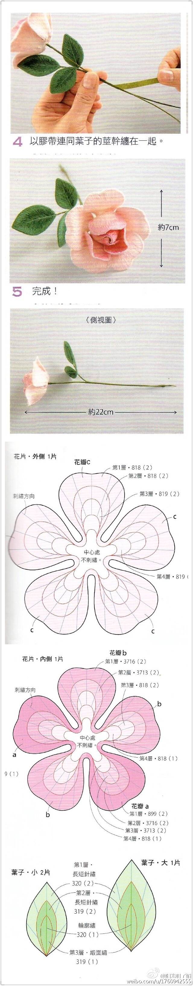 立体刺绣玫瑰