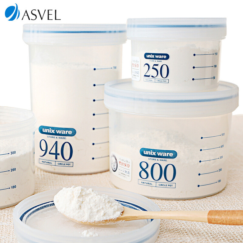日本Asvel奶粉罐防潮密封罐银离子抗菌 大容量分装便携奶粉储存盒