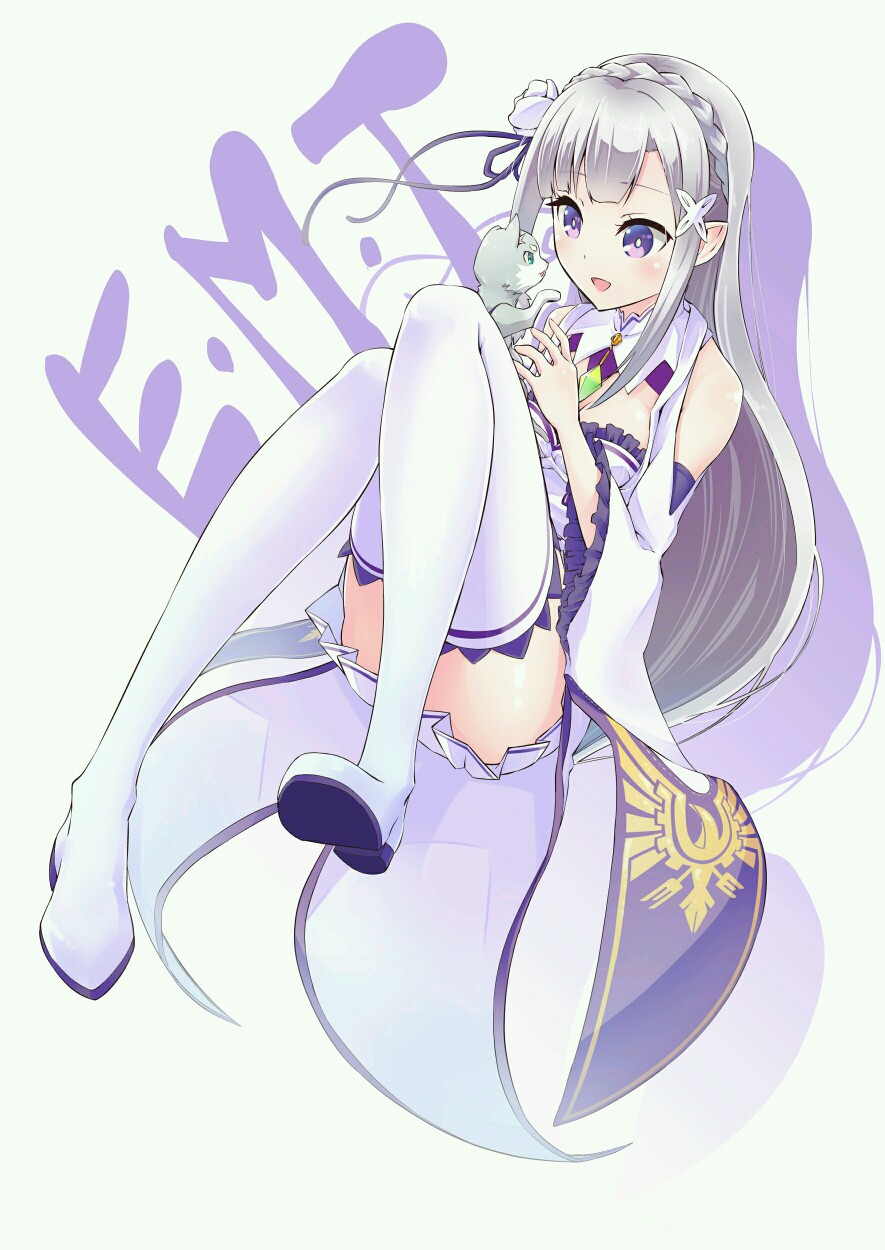 【来源P站，侵删】EMT
時間があったら、背景に何か描きたい。
艾米莉娅（亦译：爱蜜莉雅），《Re：从零开始的异世界生活》女主角。银发紫瞳，混血半精灵，银发美少女，EMT！