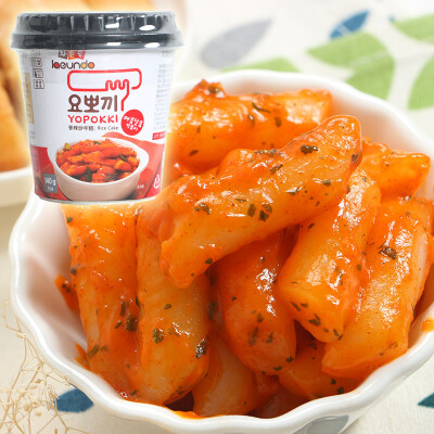 韩国进口零食 YOPOKKI慈恩岛香辣炒年糕 速食年糕 杯装年糕条140g