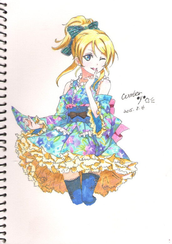 【lovelive·日服绘·小天使】让人爱不释手的洛丽塔，手绘插画图纸。洛丽塔，动漫，手绘设计图纸。