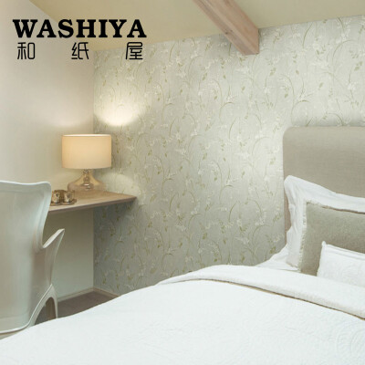 和纸屋地中海风卧室背景 豌豆花 进口日本墙纸壁纸 按米卖