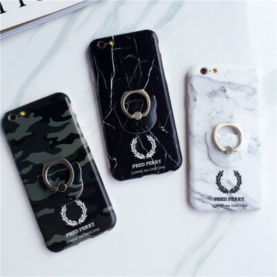 大理石迷彩苹果6S手机壳iPhone6 Plus手机壳指环情侣防摔硅胶软壳