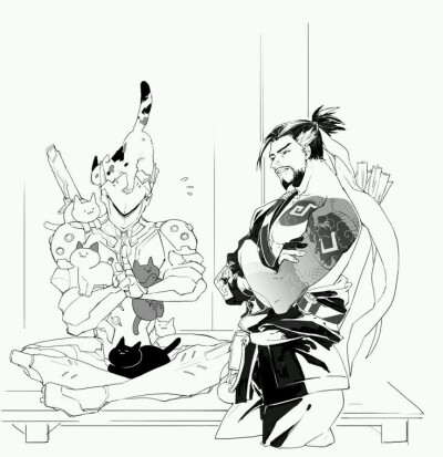 守望先锋，overwatch，源氏半藏，hanzo&genji。你们这群猫，放开我的根基!