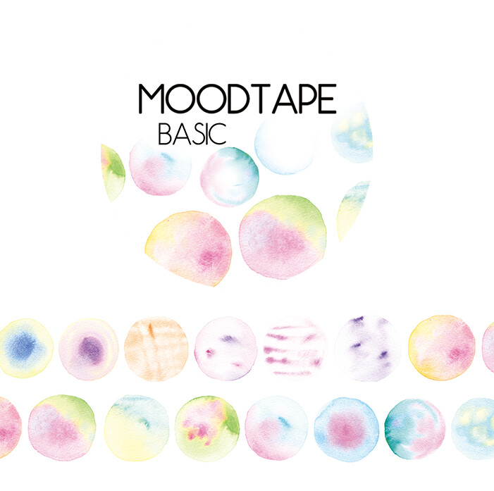 moodtape.BASIC-淡彩圈。mood原创和纸胶带创意贴纸diy手工手账