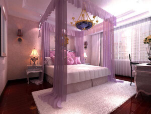 紫色系公主房