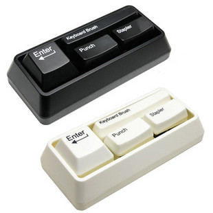 创意办公用品 迷你键盘造型文具套装 (一套4件) 粉/黑/白