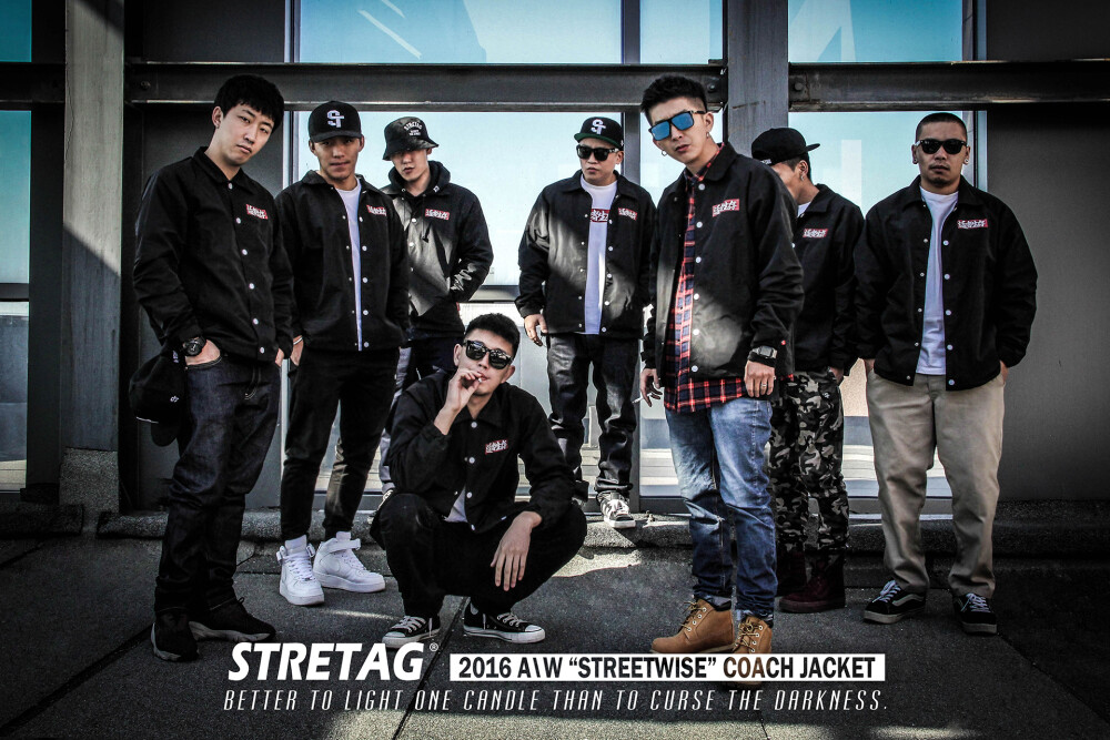 STRETAG思锐泰格适者生存教练夹克外套黑白尼龙限量coachjacket