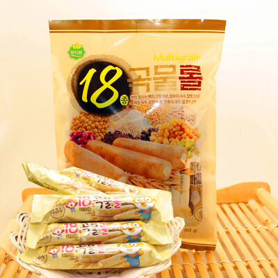 韩国进口韩美禾18种谷物棒饼干原味80g 早餐下午茶五谷杂粮零食