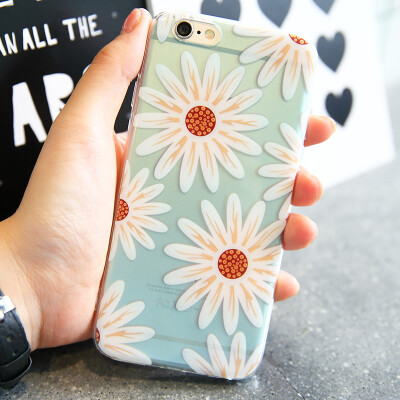 日韩小雏菊 苹果iPhone6s手机壳 4.7透明6Plus硅胶保护套小清新软