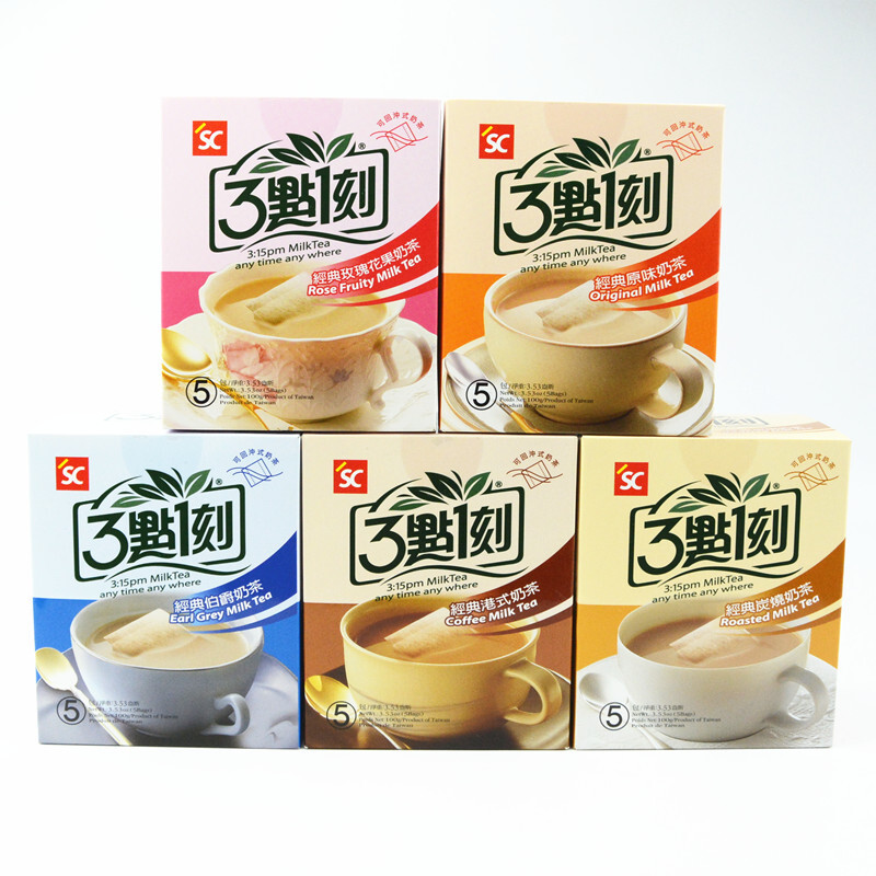 3点1刻三点一刻奶茶5盒速溶冲饮品 玫瑰伯爵 炭烧 港式原味