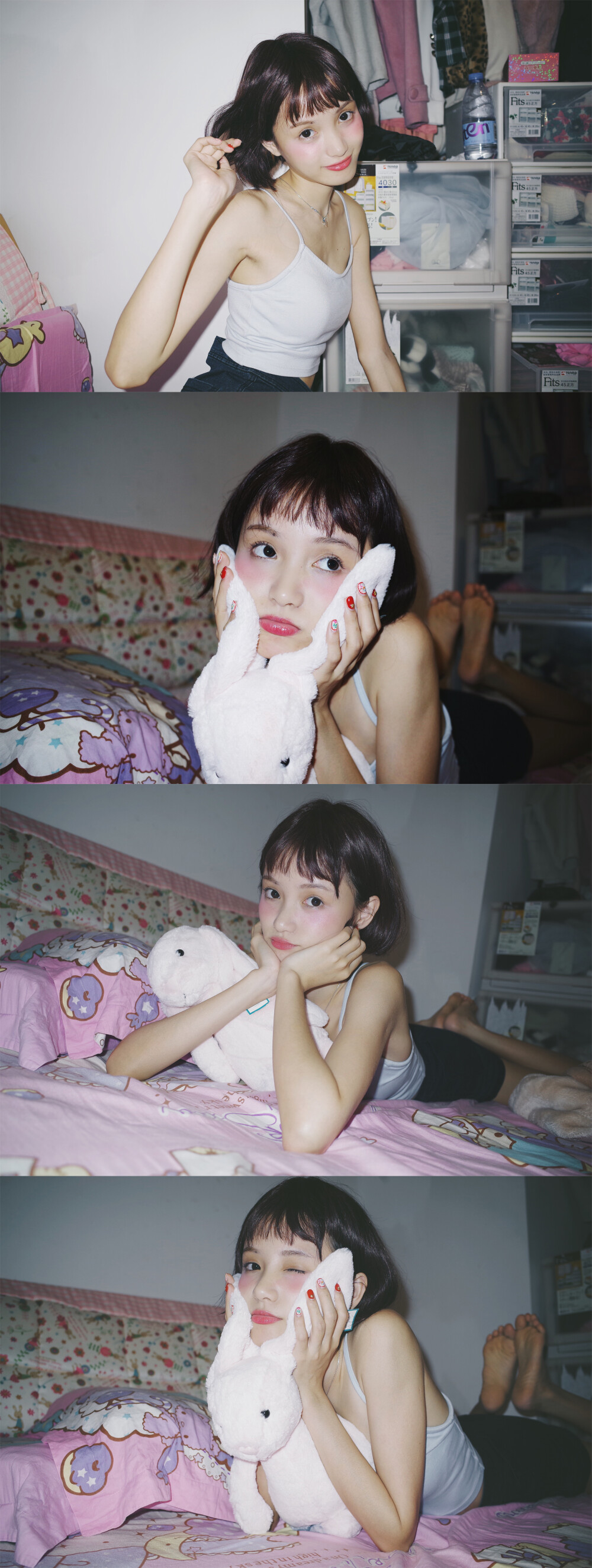 樱桃小丸子の林小宅软妹少女系网红粉色系头像壁纸短发