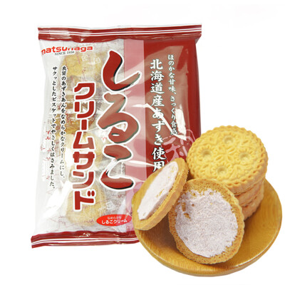 日本休闲零食 松永红豆奶油味夹心饼干100g袋 休闲零食品