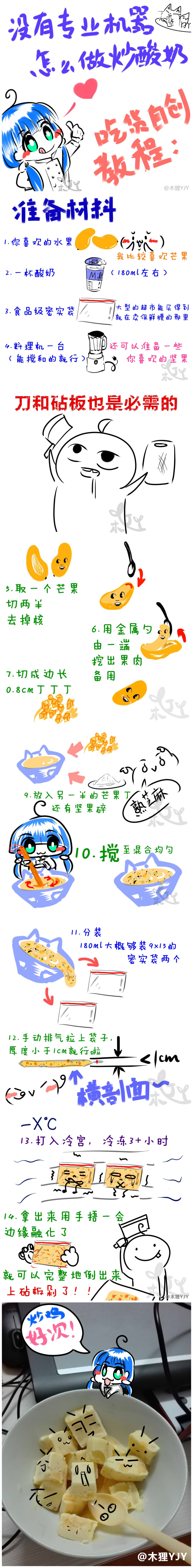 炒酸奶教程 小漫画 小表情 木狸YJY