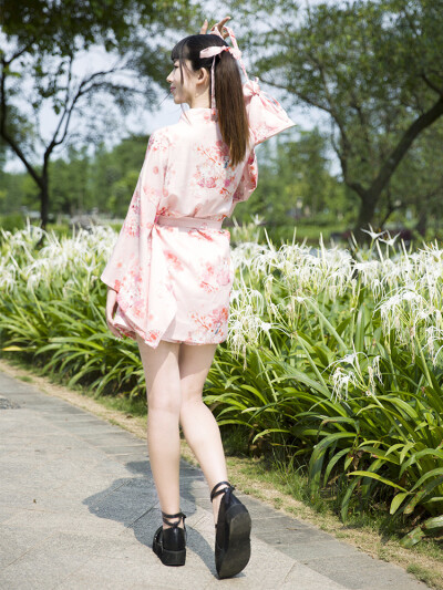 2016新款日系浴衣少女防晒衣甜美可爱樱花猫浴衣羽织外套