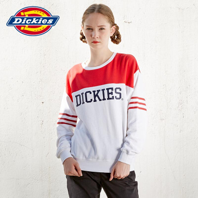 Dickies秋季女式抓绒撞色拼接Dickies印花卫衣 163W30WD32