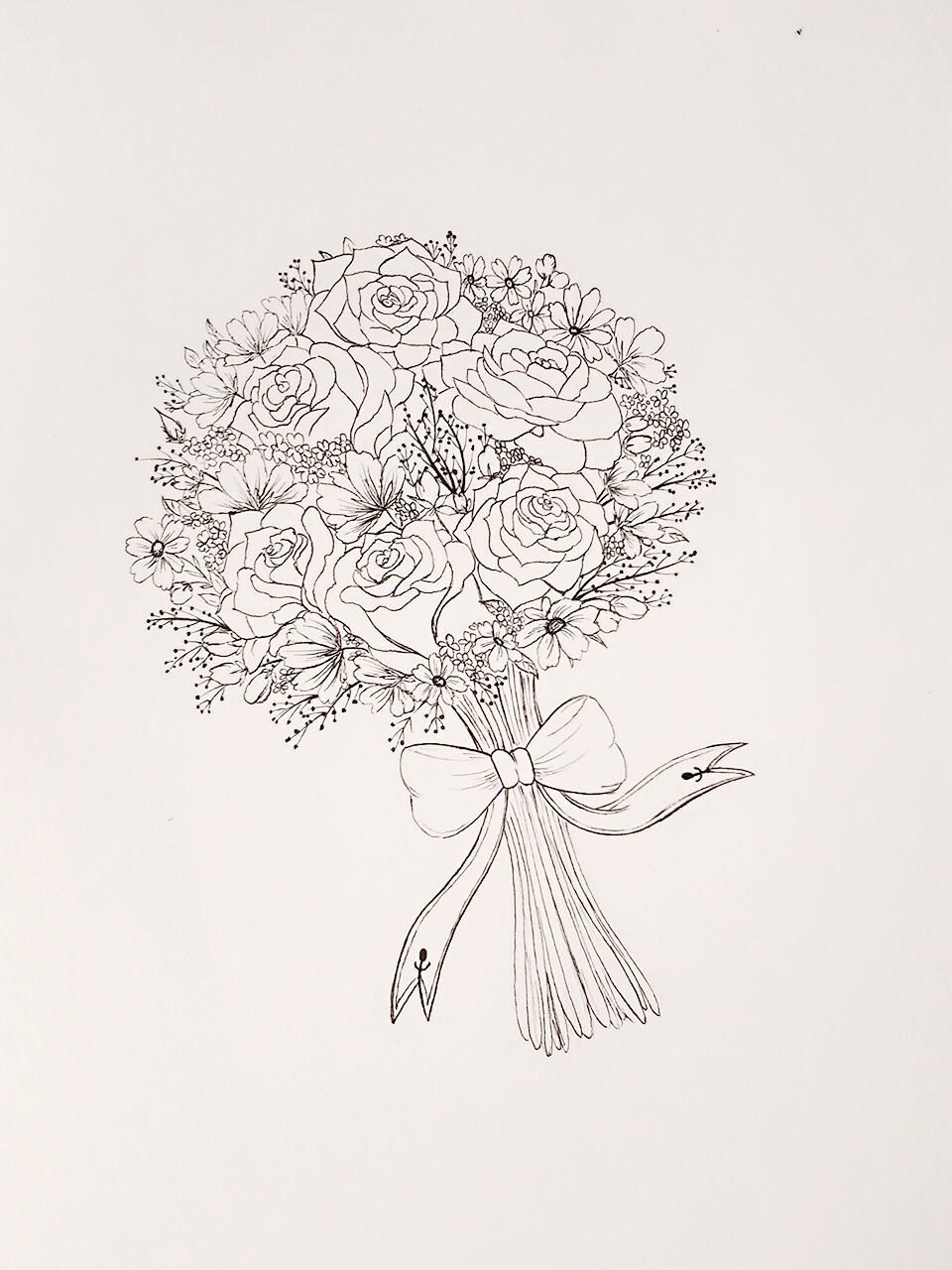 今天日期不错把手捧花设计稿致我最亲爱的朋友