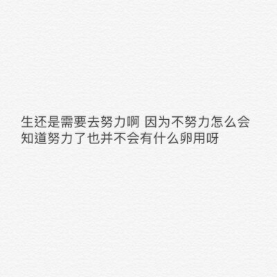 生还是需要去努力啊 因为不努力怎么会知道努力了也并不会有什么卵用呀