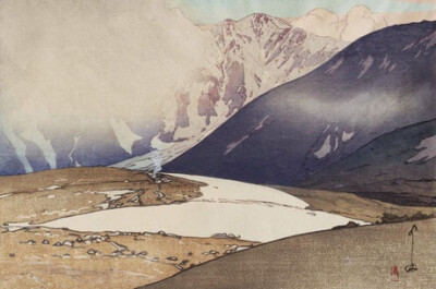 Mountains，Hiroshi Yoshida (吉田博) (1876–1950, Japan)