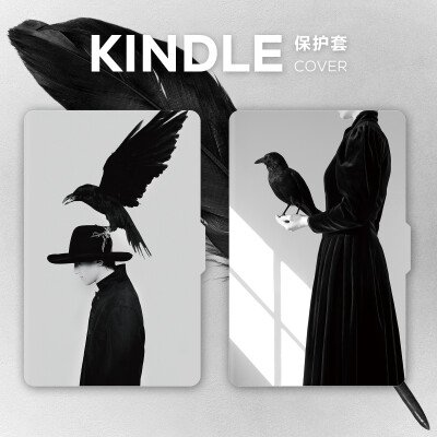 乌鸦Kindle保护套paperwhite kpw皮套499套情侣黑白超薄休眠套壳