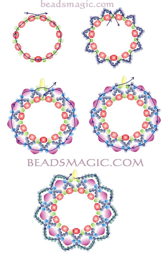 Beaded Rings | Free pattern for earrings Berry Juice | Beads Magic: