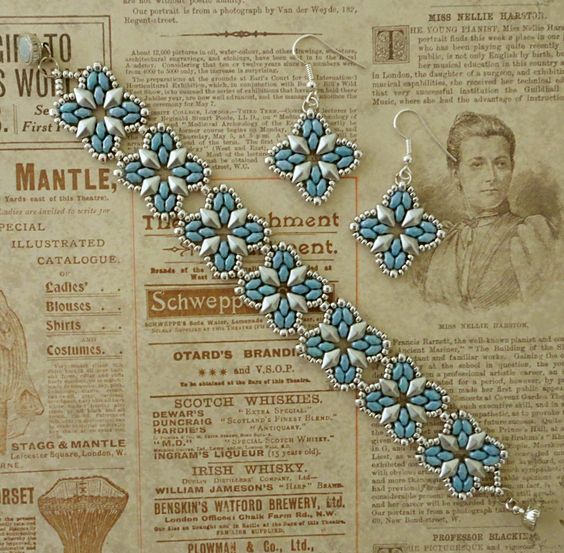 Linda's Crafty Inspirations: Roundabout Bracelet & Earrings - Blue & Silver: