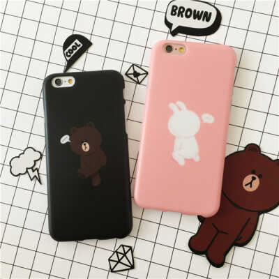 韩国可爱熊兔子iphone6S硅胶全包软壳苹果6plus情侣防摔保护壳4.7